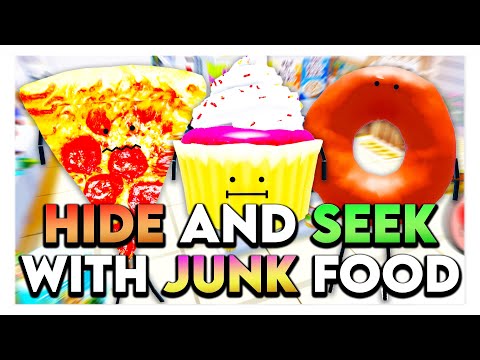 Roblox SECRET STAYCATION HIDE & SEEK WITH JUNK FOODS! 🍕