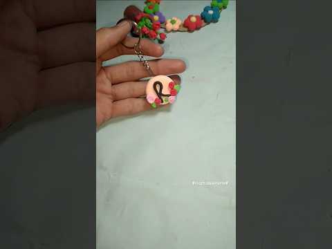 How to make clay name keychain 😍❤️#diy #kawaii #handmade #claycrafts