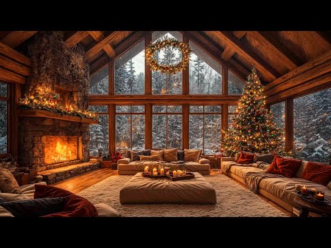 Warm Christmas Ambience 🎁 Cozy Fireplace Sounds & Instrumental Christmas Jazz Relaxing Music 2025 🎅