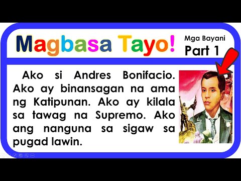 MGA BAYANI with Pagsasanay PART1 ll Filipino Reading Lesson ll Reading Comprehension ll Teacher Ana