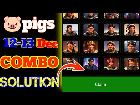 Pigs 12-13 December house combo|pigs house combo code solution|pigs intelligent investment code