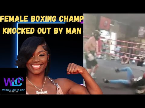 Claressa Shields gets knocked out by a male sparring partner after saying she could beat