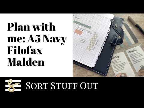 A5 Navy Malden Plan With Me - Minimal Functional Planner - UKPA - Ring Planner Setup