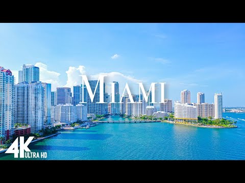 FLYING OVER MIAMI (4K UHD) - Relaxing Music Along With Beautiful Nature Videos(4K Video Ultra HD)