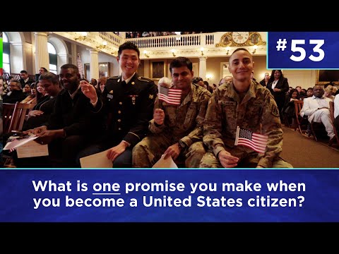 Q53: Name two promises that new citizens make in the Oath of Allegiance.